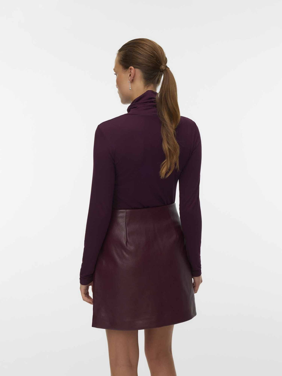 Vero moda alberte t-shirt da donna bordeaux