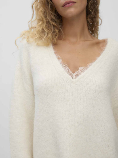 Vero moda berry v maglia da donna panna
