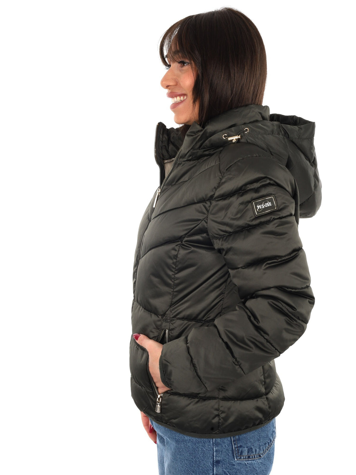 Yes zee giubbino da donna verde militare