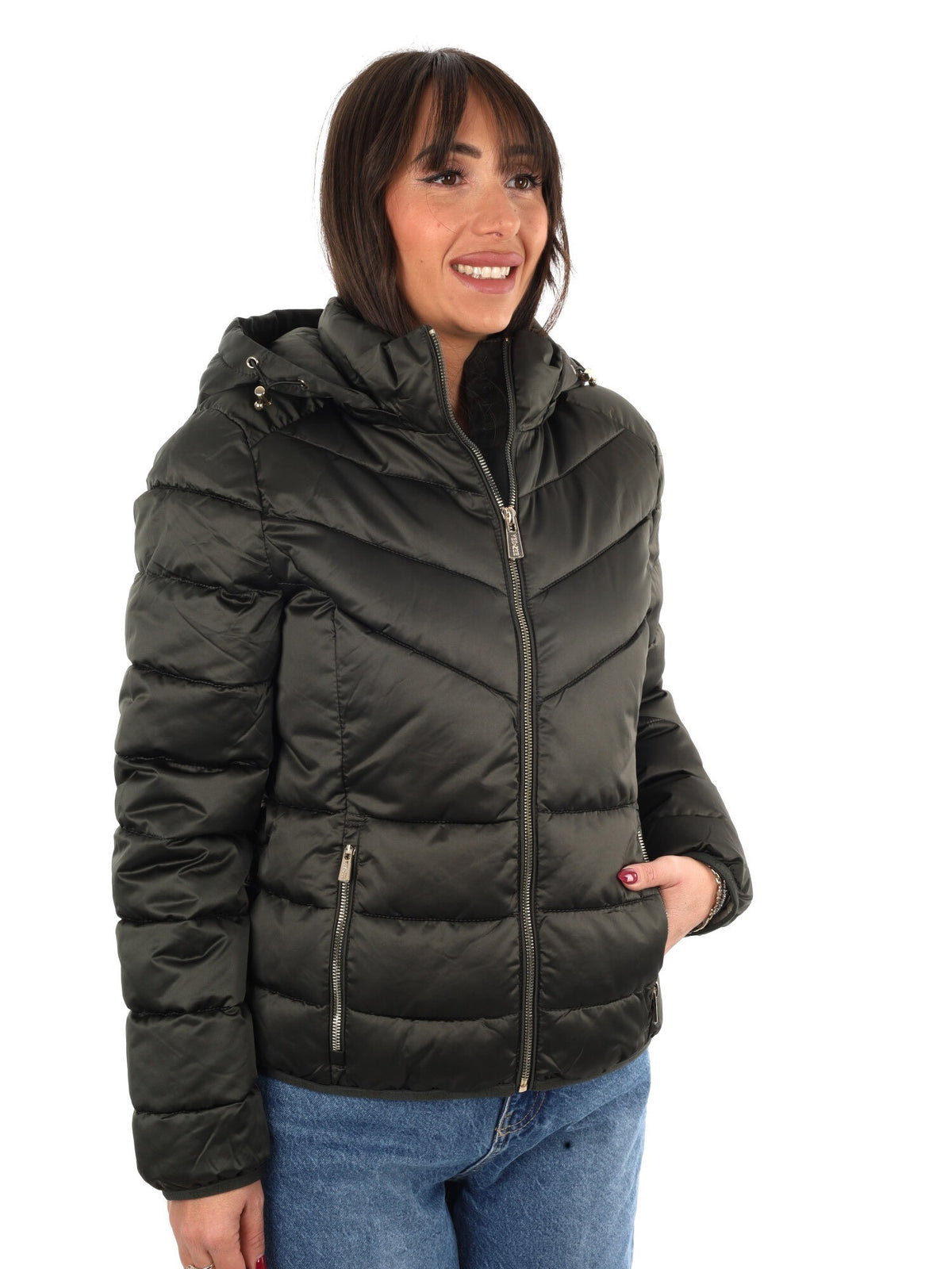 Yes zee giubbino da donna verde militare