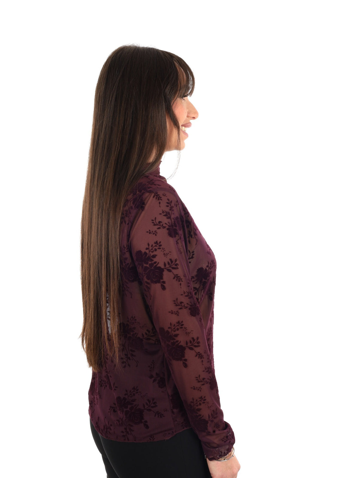 Miss love maglia piz da donna bordeaux