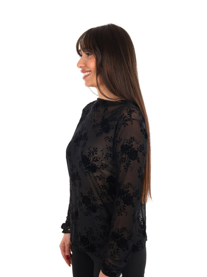 Miss love maglia piz da donna nero