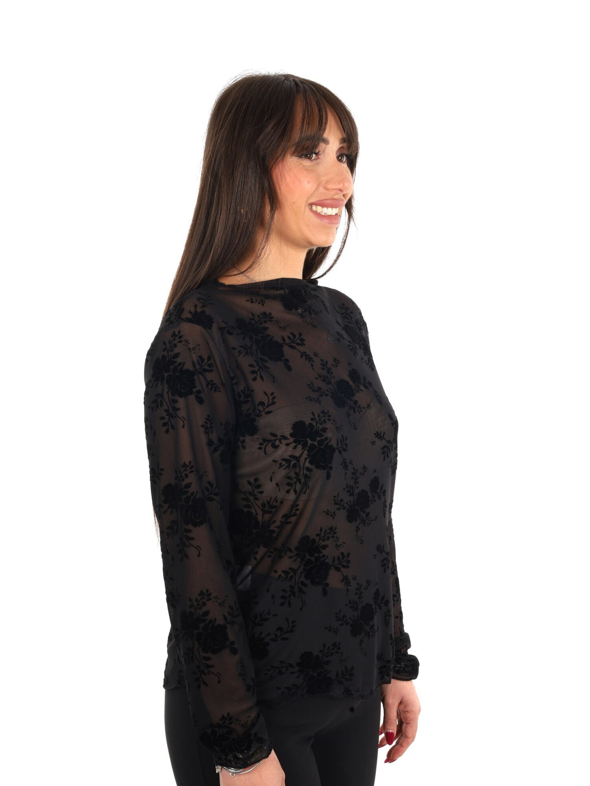 Miss love maglia piz da donna nero