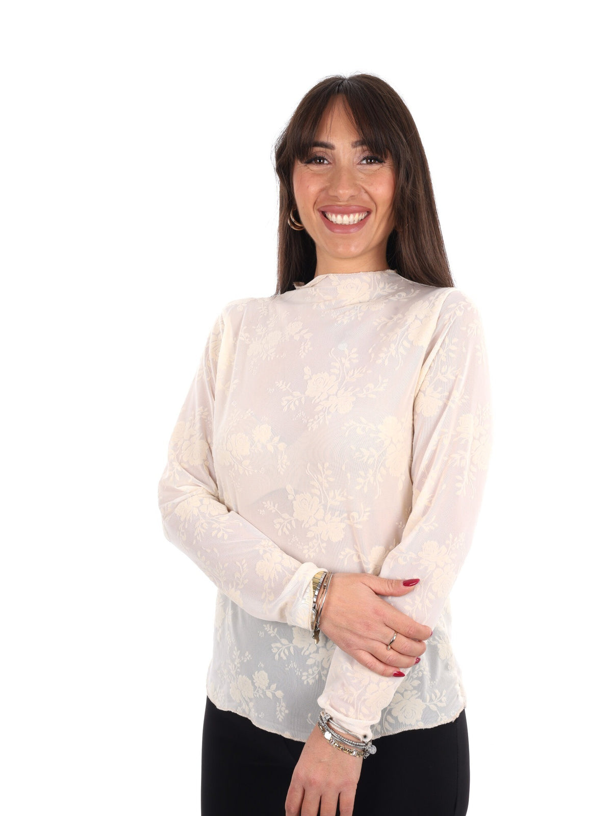 Miss love maglia piz da donna panna