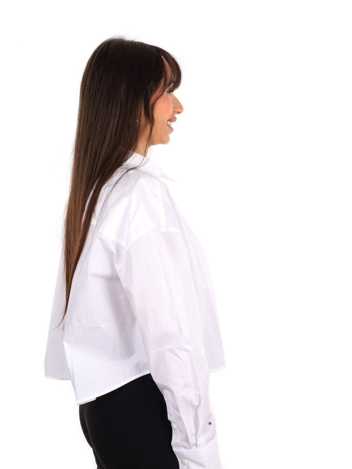 Ck cotton poplin cro camicia da donna bianco