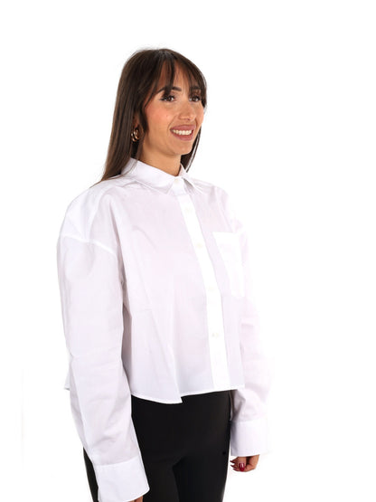 Ck cotton poplin cro camicia da donna bianco
