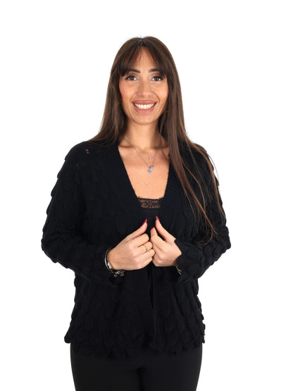 Miss love cardigan maglia da donna nero