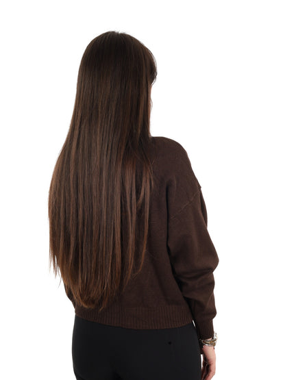 Miss love cardigan maglia da donna cioccolato