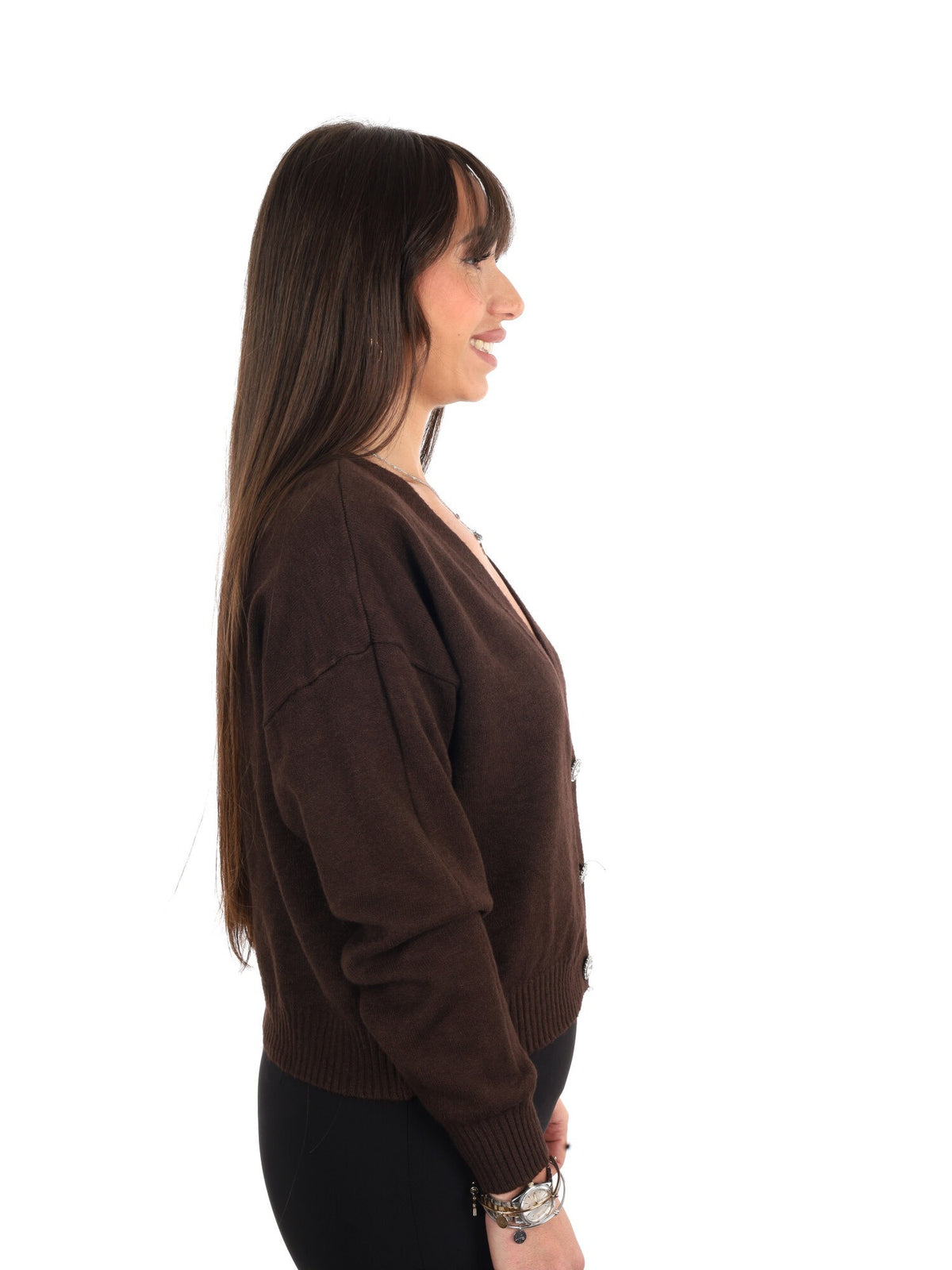 Miss love cardigan maglia da donna cioccolato