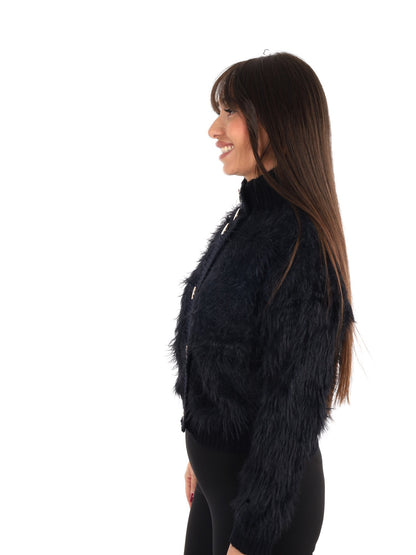 Miss love cardigan maglia da donna nero