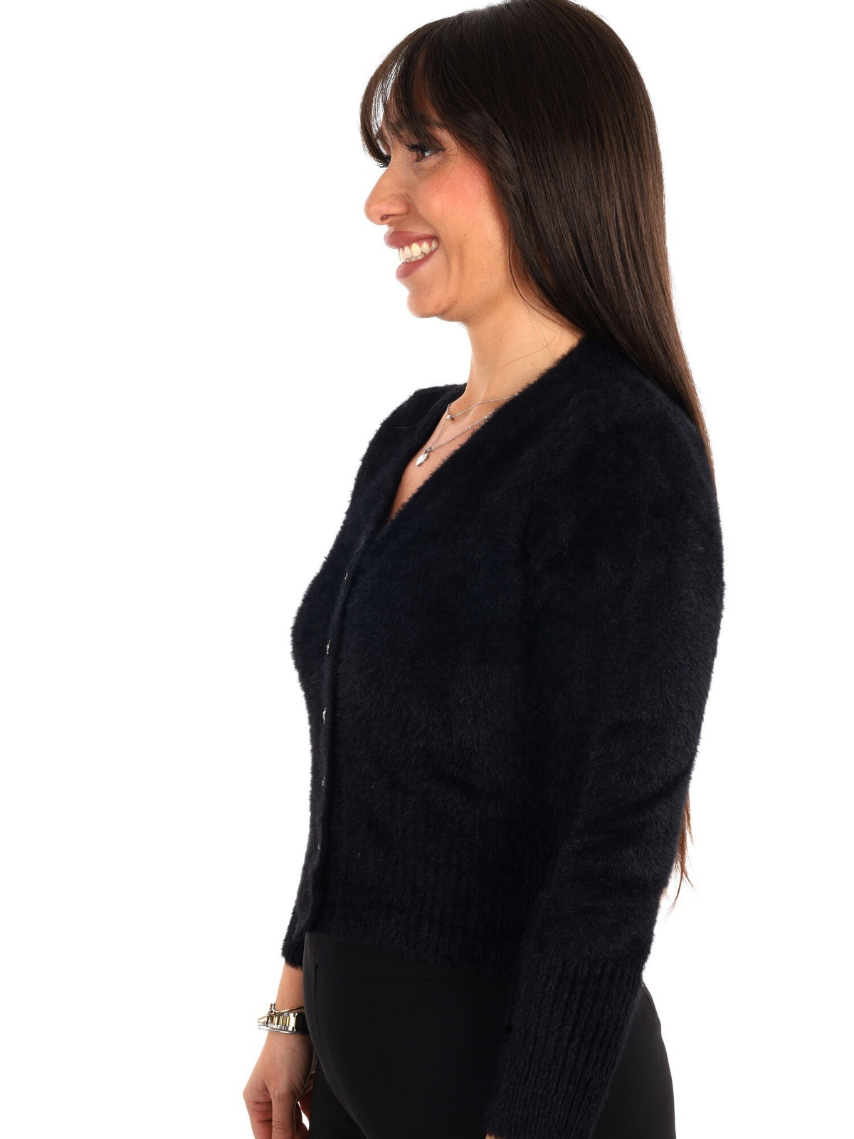 Miss love cardigan maglia da donna nero