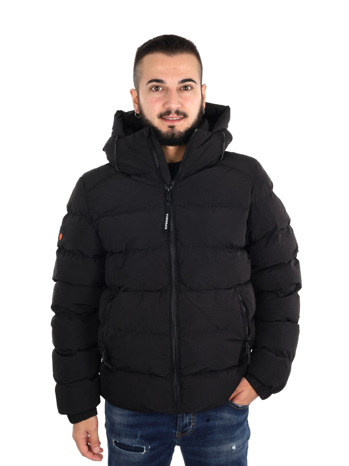 Superdry sport puffe giubbino da uomo nero