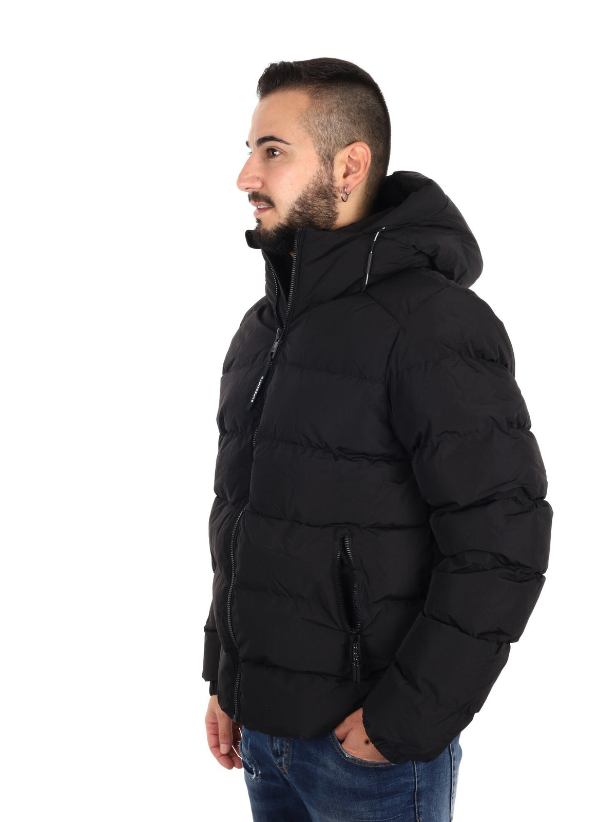 Superdry sport puffe giubbino da uomo nero
