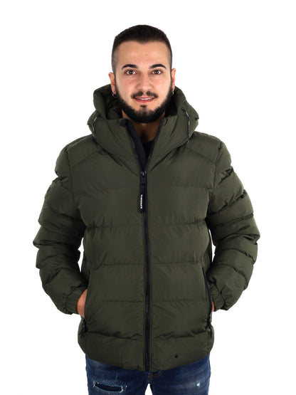 Superdry sport puffe giubbino da uomo verde militare