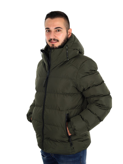 Superdry sport puffe giubbino da uomo verde militare