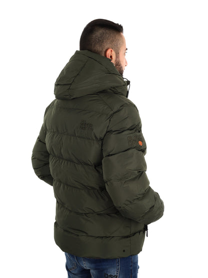 Superdry sport puffe giubbino da uomo verde militare