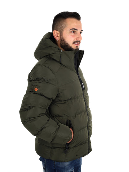 Superdry sport puffe giubbino da uomo verde militare