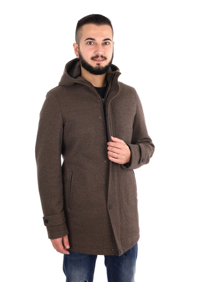 Fb cappotto cappucci da uomo cammello
