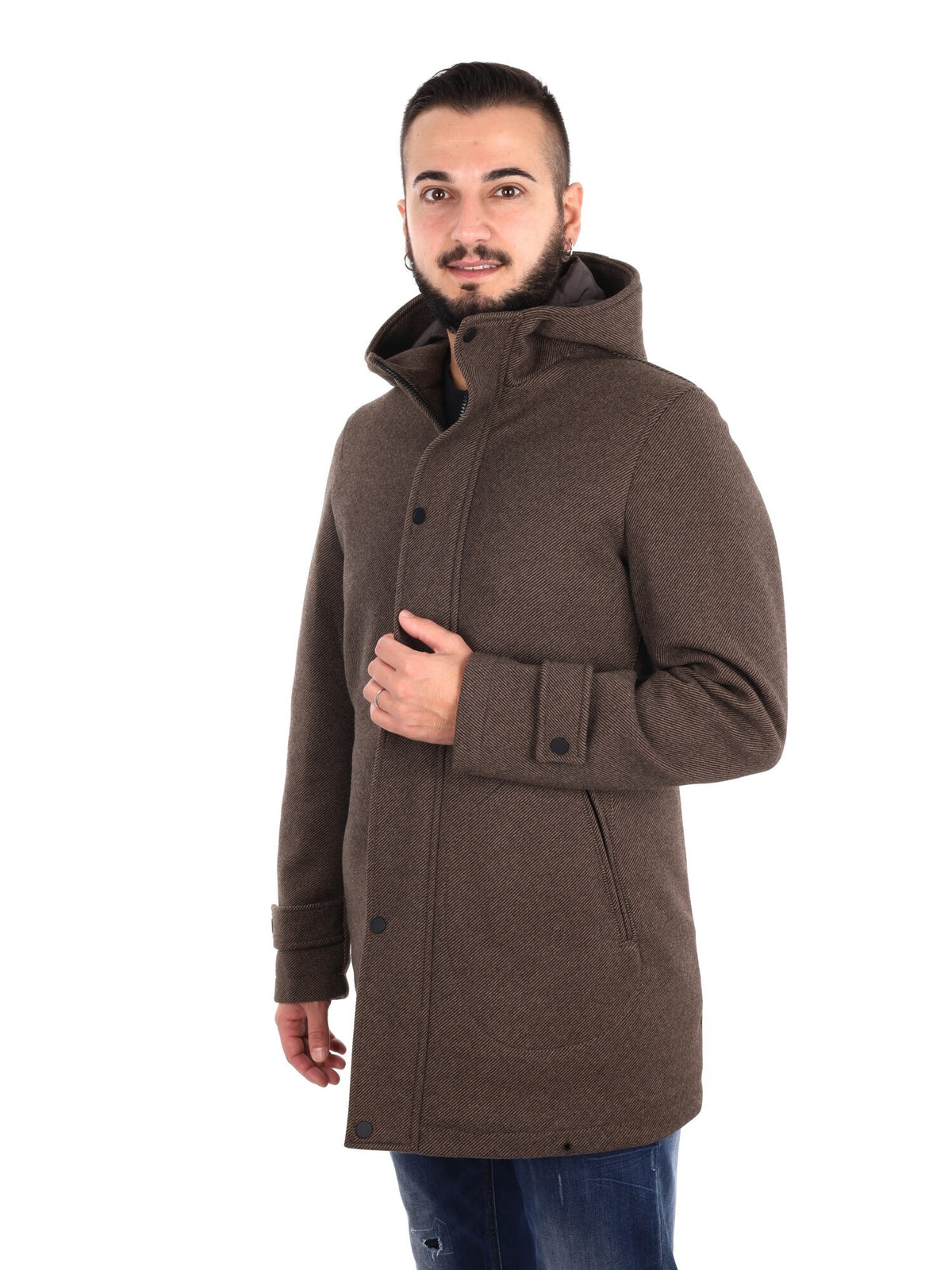 Fb cappotto cappucci da uomo cammello