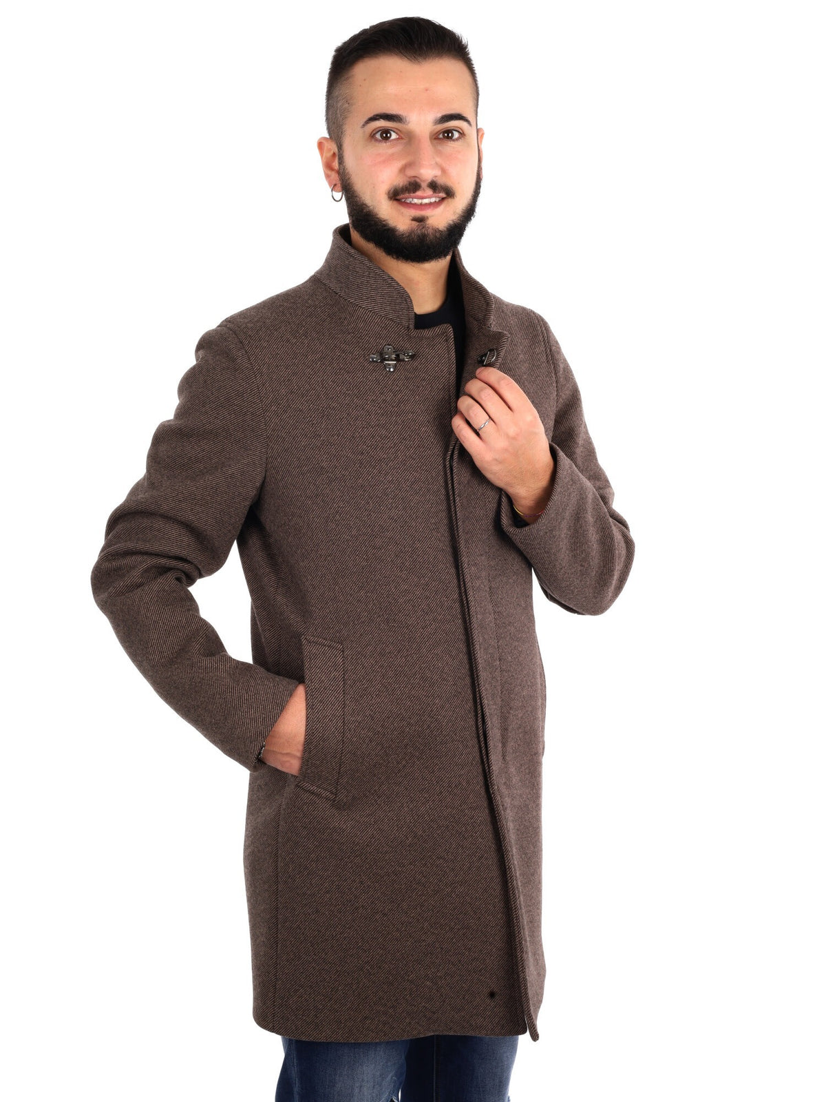 Fb cappotto da uomo cammello