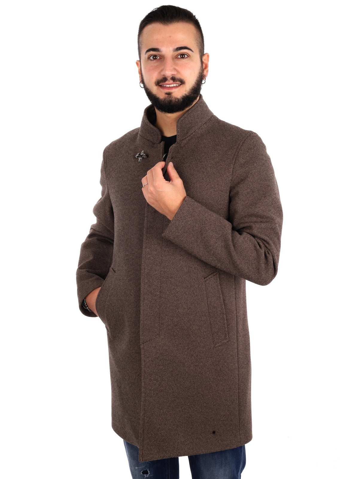 Fb cappotto da uomo cammello