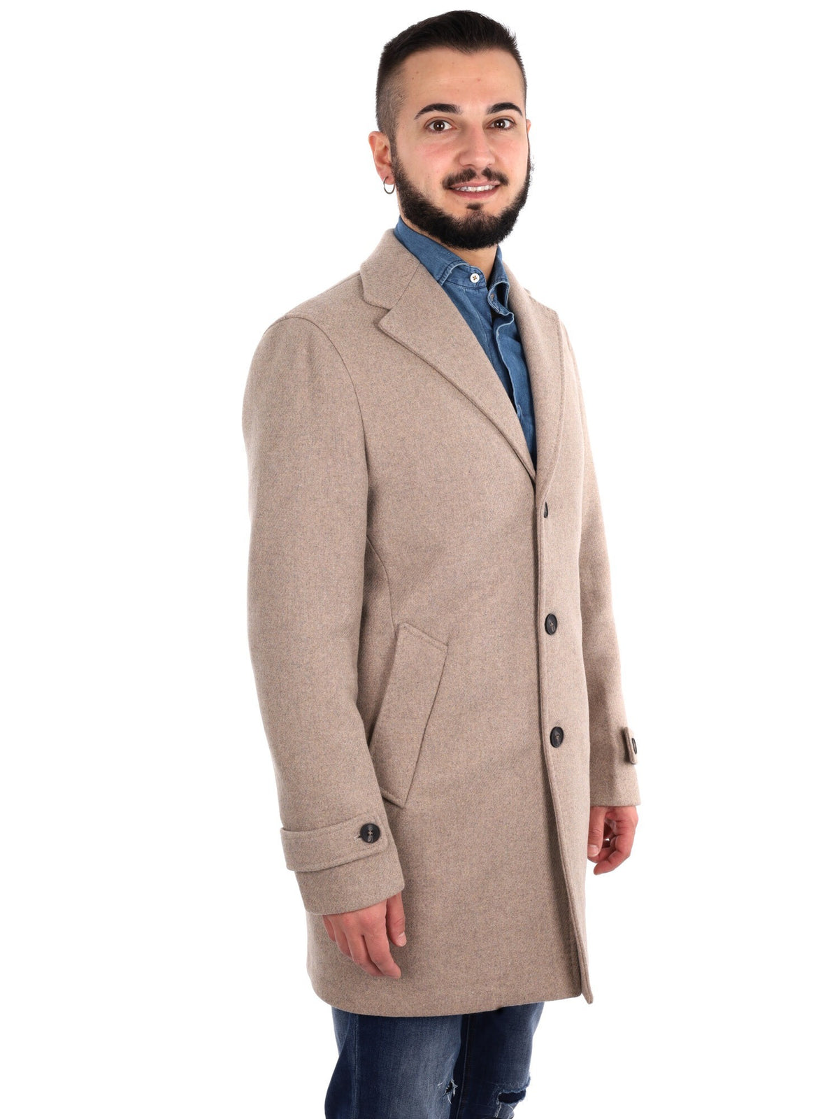 Fb cappotto da uomo fango