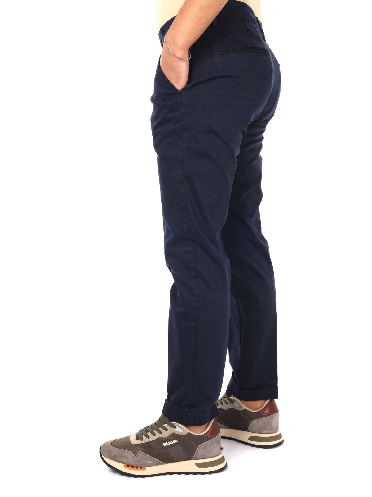 Fb pantalone raso da uomo blu