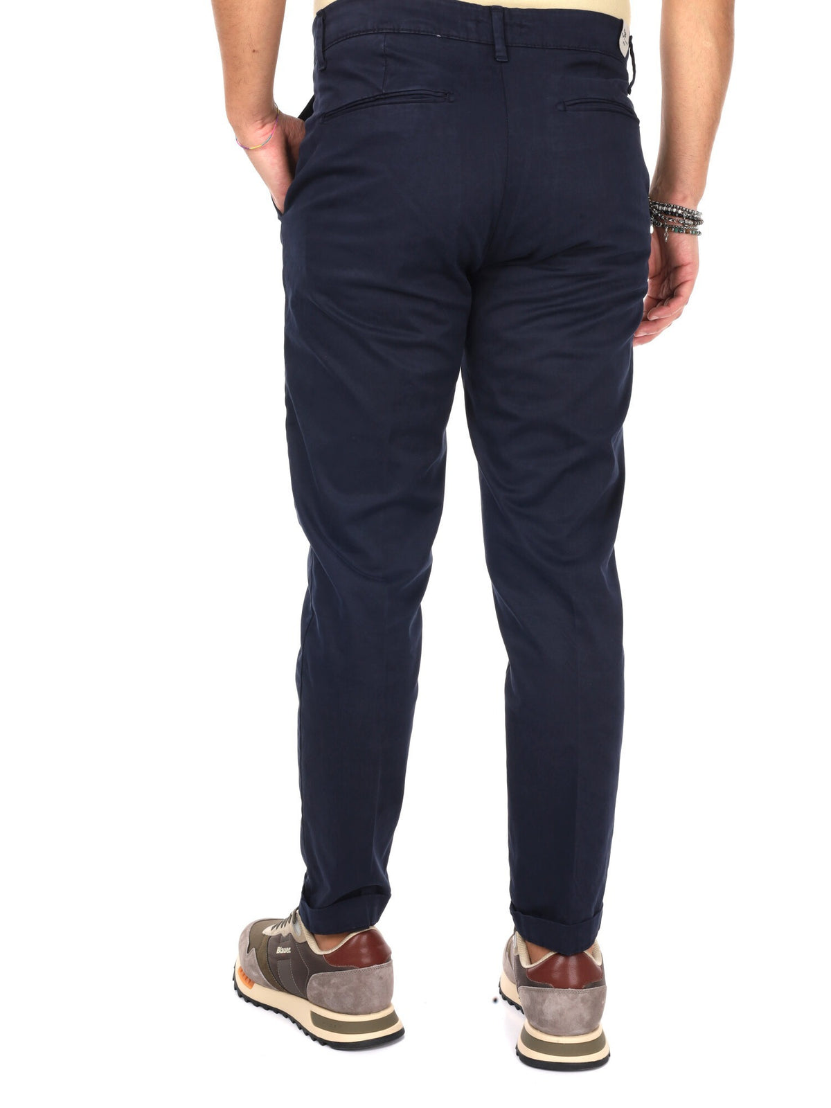 Fb pantalone raso da uomo blu