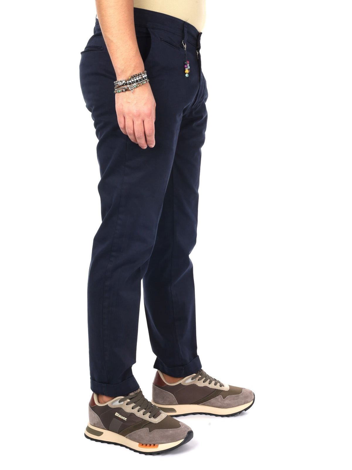 Fb pantalone raso da uomo blu