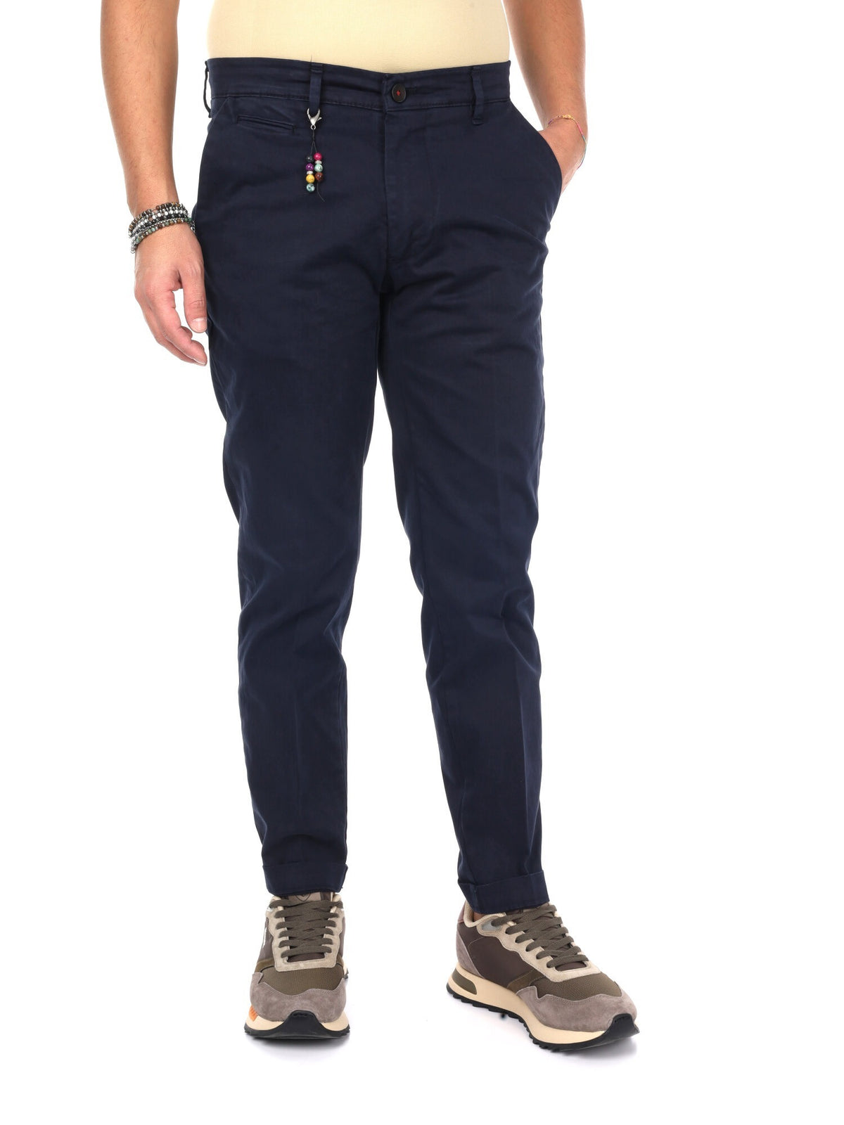 Fb pantalone raso da uomo blu