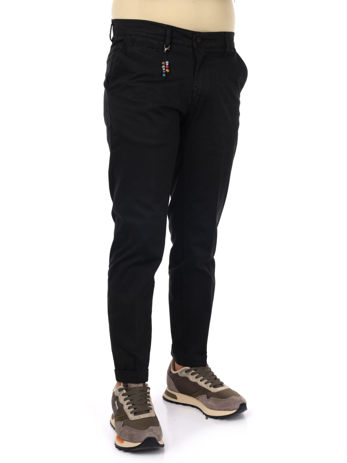 Fb pantalone raso da uomo nero