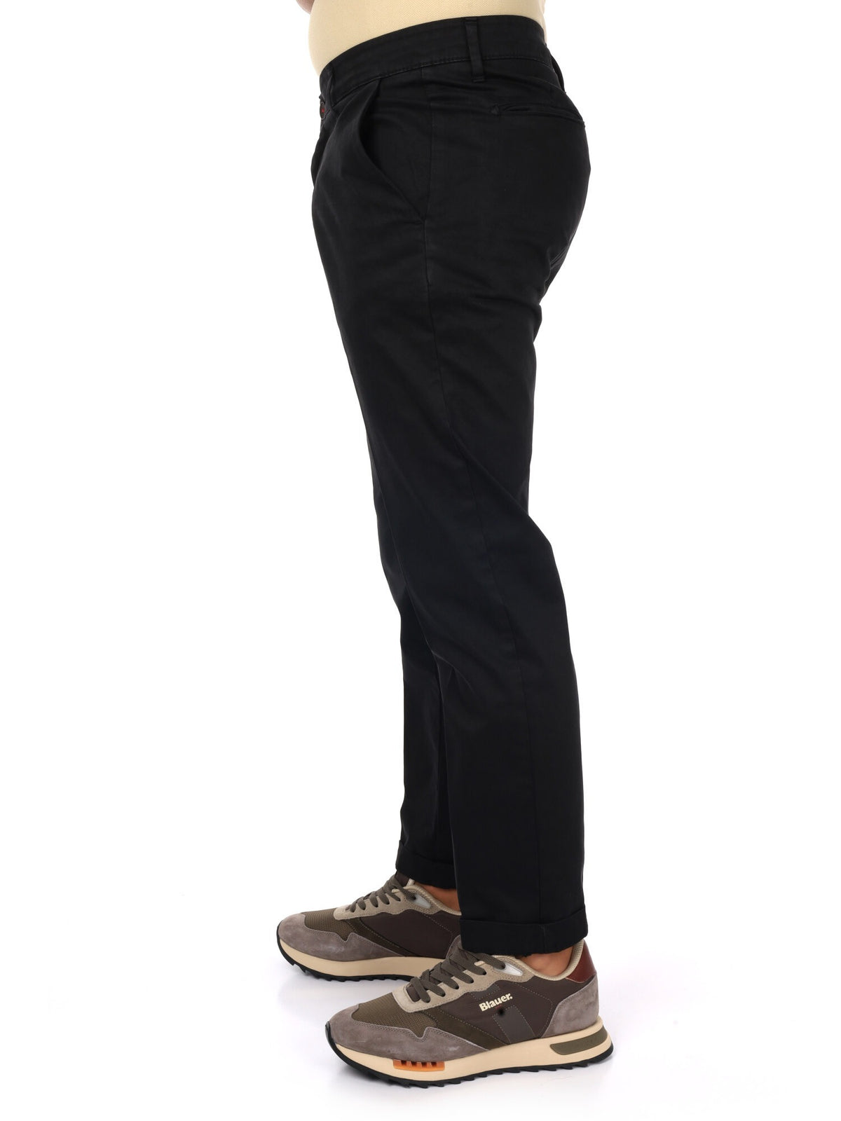 Fb pantalone raso da uomo nero