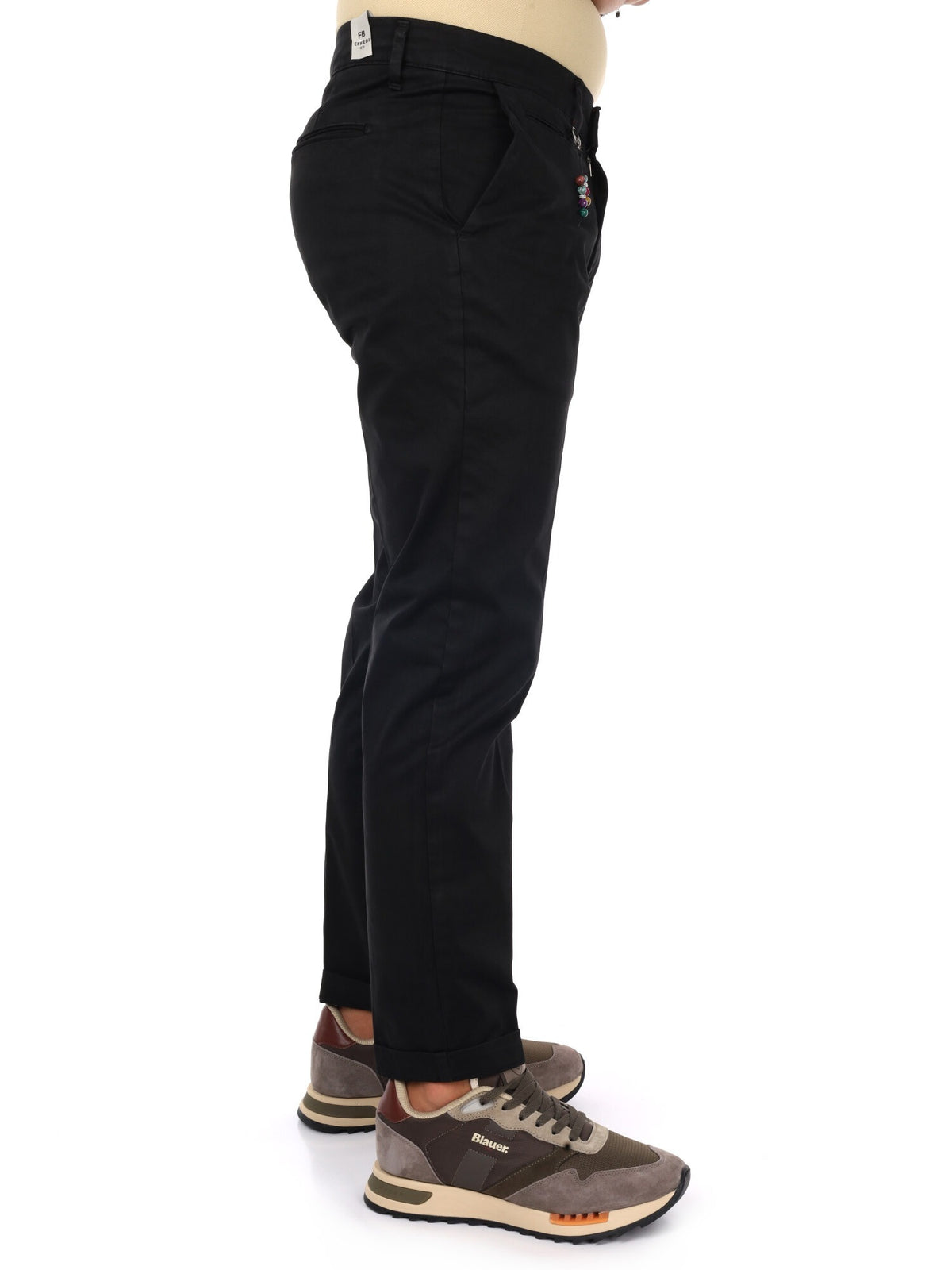 Fb pantalone raso da uomo nero