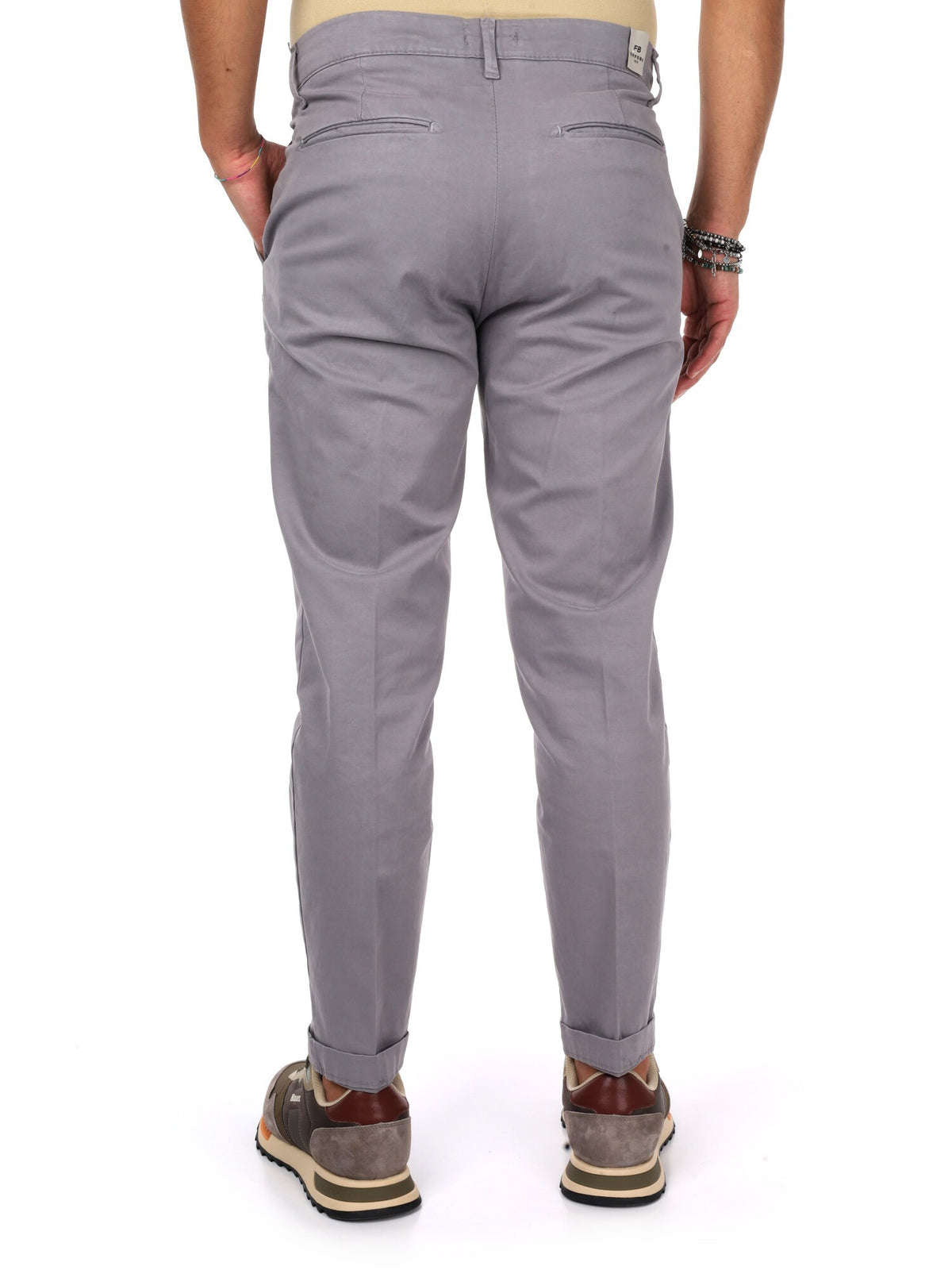 Fb pantalone raso da uomo perla