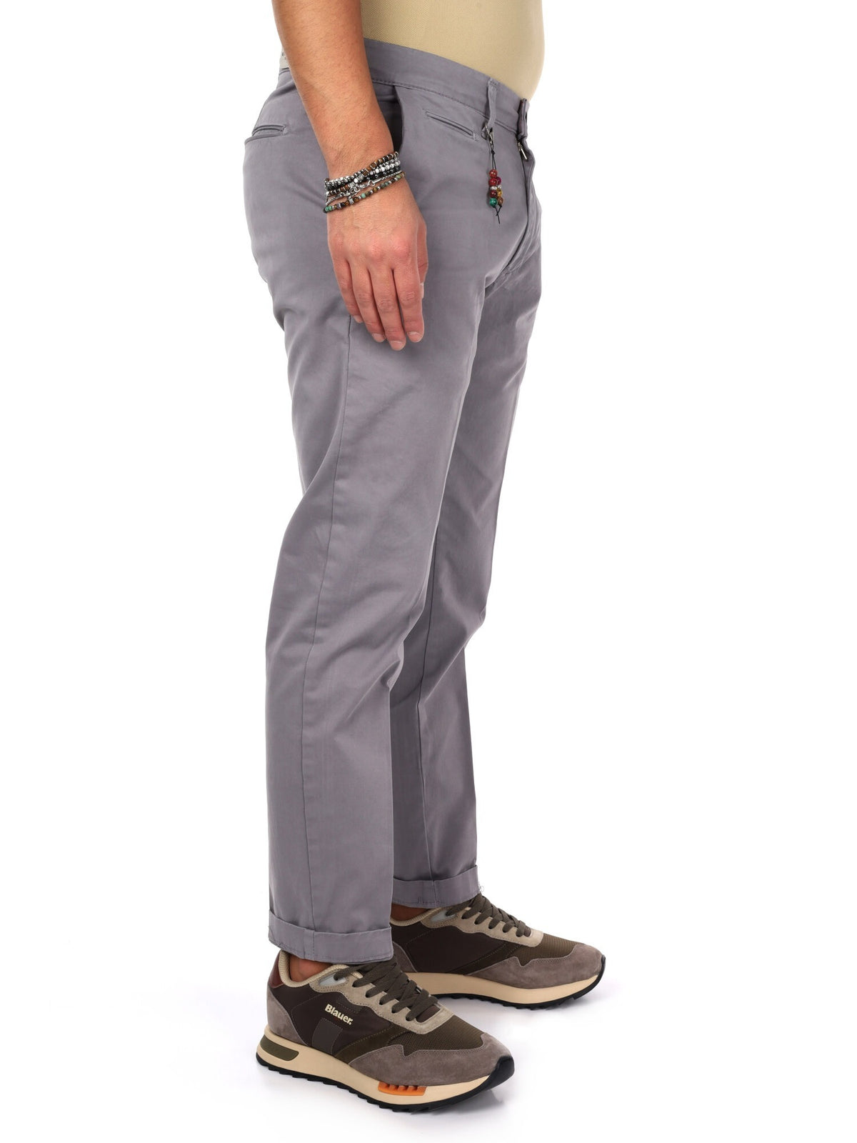 Fb pantalone raso da uomo perla