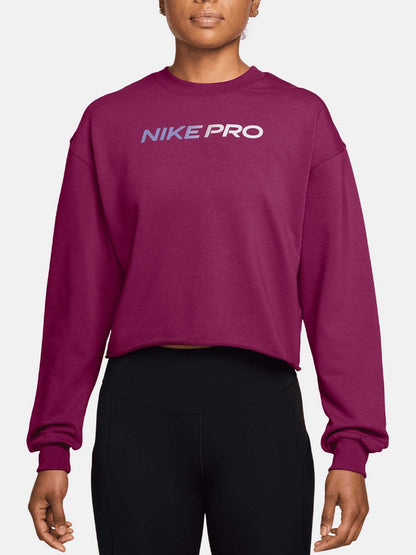 Nike pro felpa training da donna bordeaux
