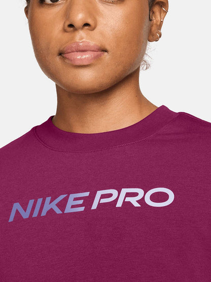 Nike pro felpa training da donna bordeaux