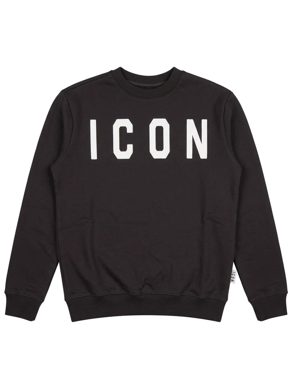 Icon felpa girocollo da uomo nero-bianco