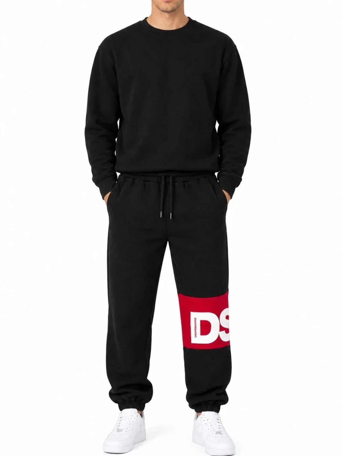 DS2 pantalone da uomo nero rosso