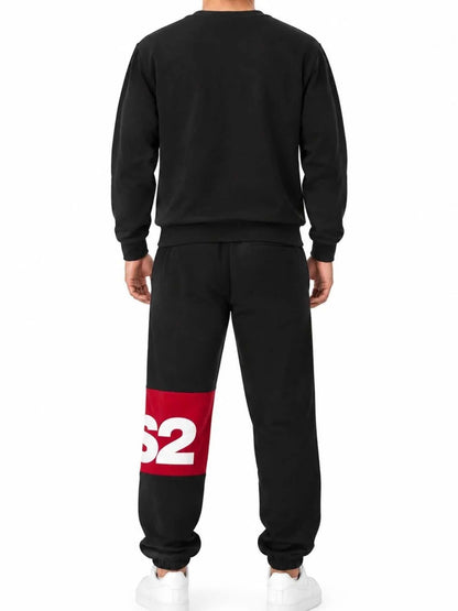 DS2 pantalone da uomo nero rosso