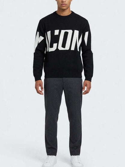 Icon maglia girocoll da uomo nero