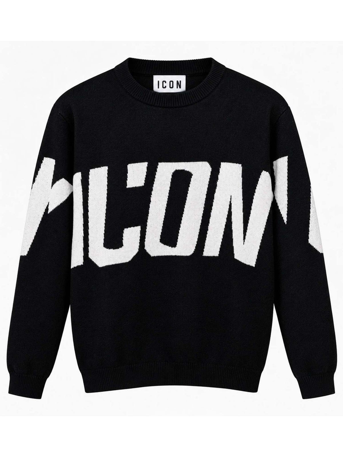 Icon maglia girocoll da uomo nero