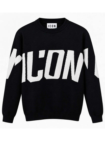 Icon maglia girocoll da uomo nero