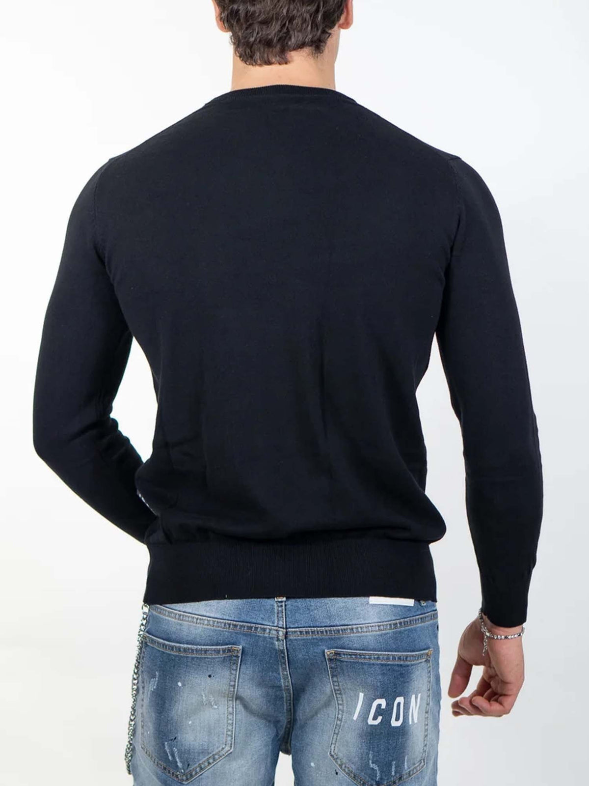 Icon maglia girocoll da uomo nero