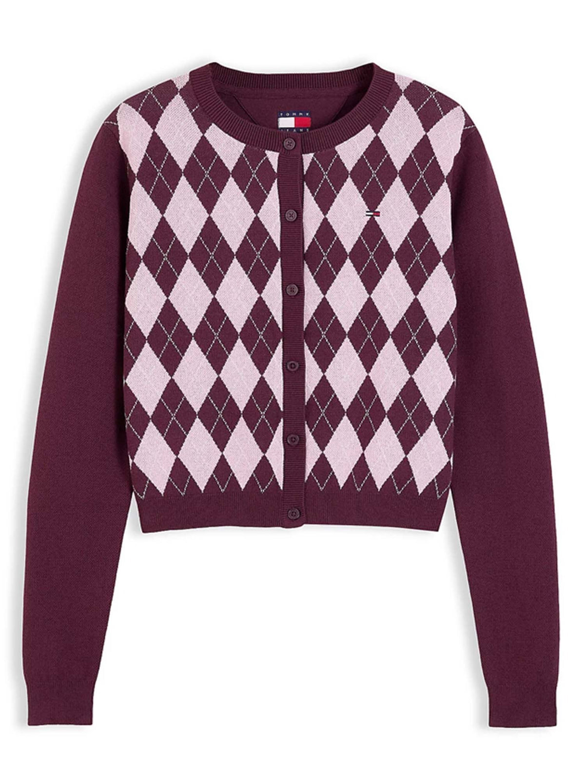 Tommy jeans ess.card maglia da donna bordeaux