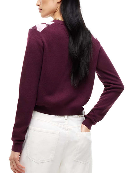 Tommy jeans ess.card maglia da donna bordeaux