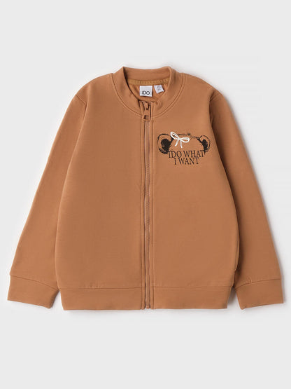Ido bts felpa zip fl da bambino/a nocciola