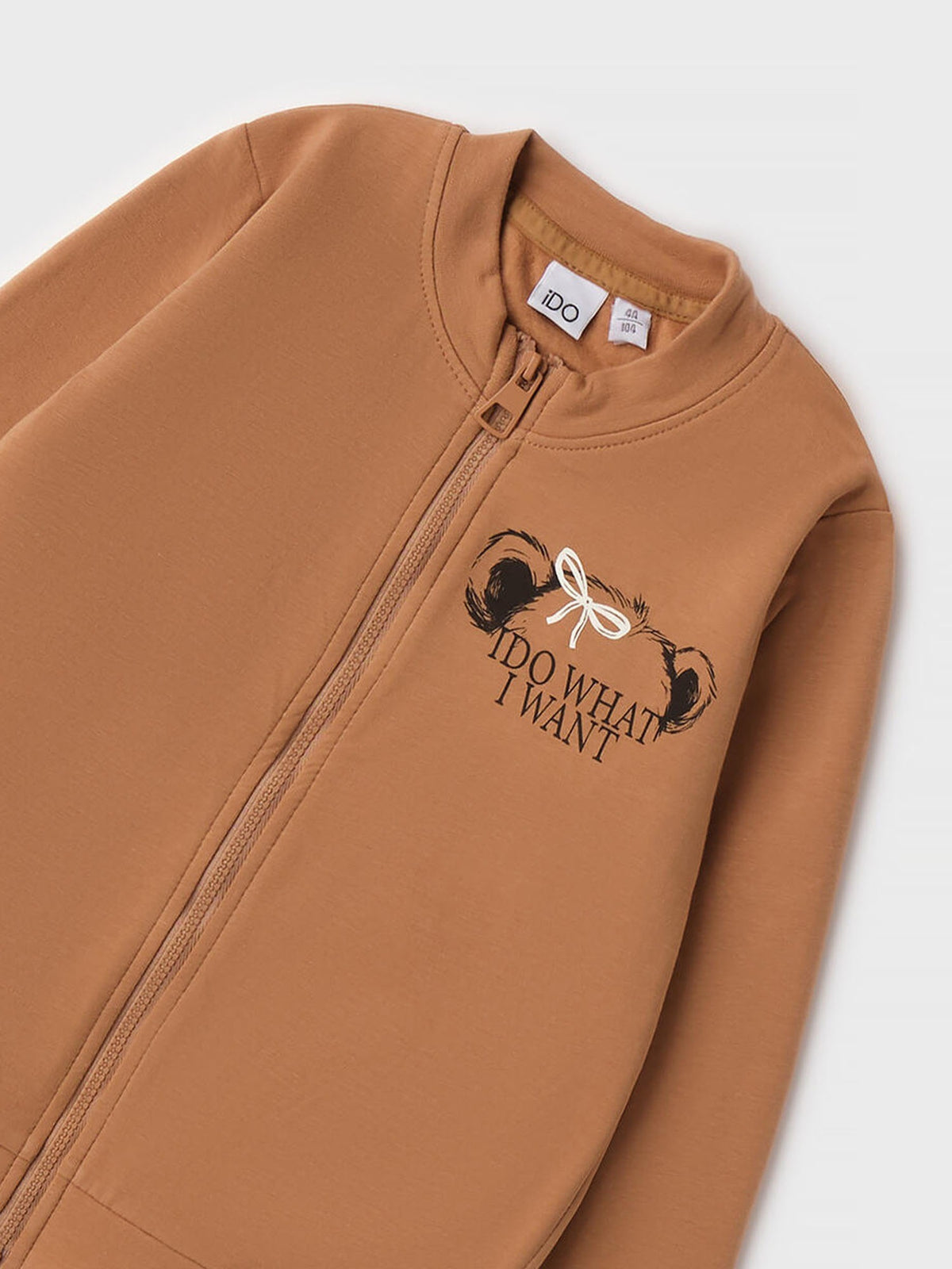 Ido bts felpa zip fl da bambino/a nocciola