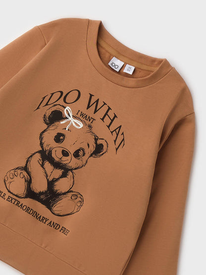 Ido bts felpa fl da bambino/a nocciola