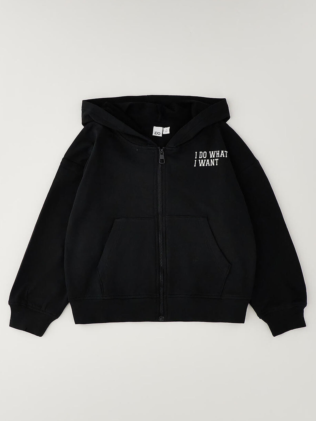 Ido bts felpa zip fl da bambino/a nero